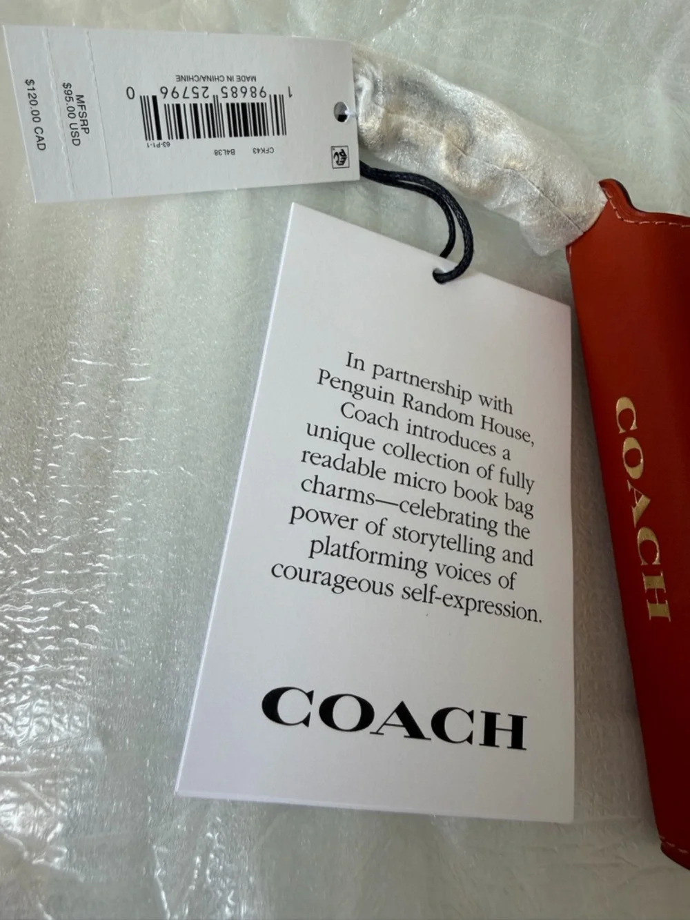 Coach book Maya Angelou I know why the caged bird sings Book bag Charm
